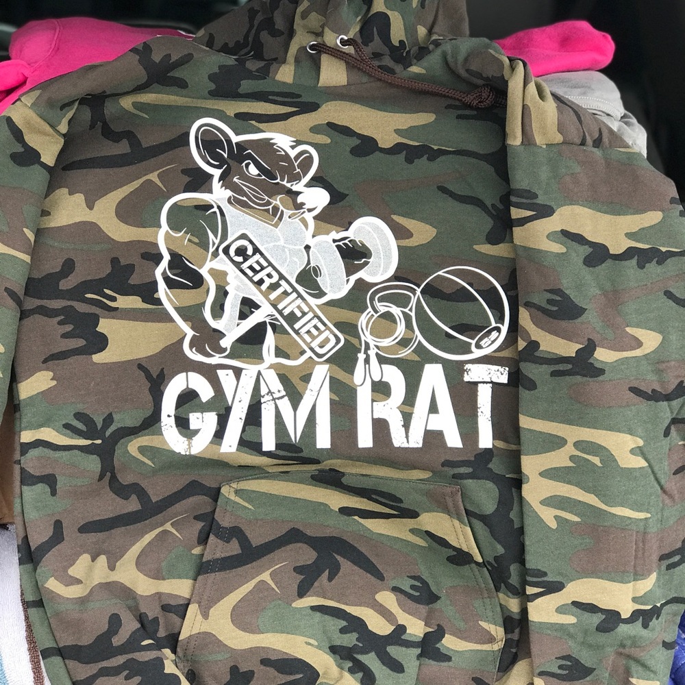 Certified gym rat camp hoodie